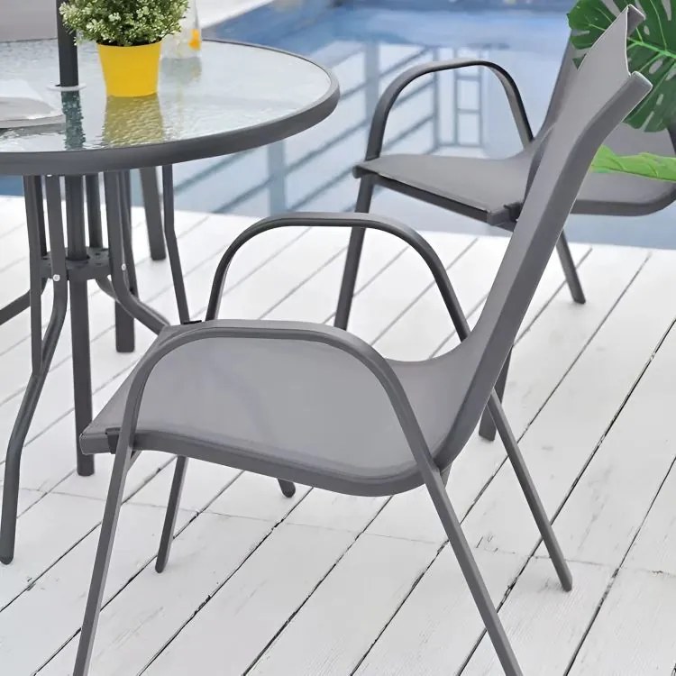 Градински столове за терасата - комплект от 4 броя tmavá sivá