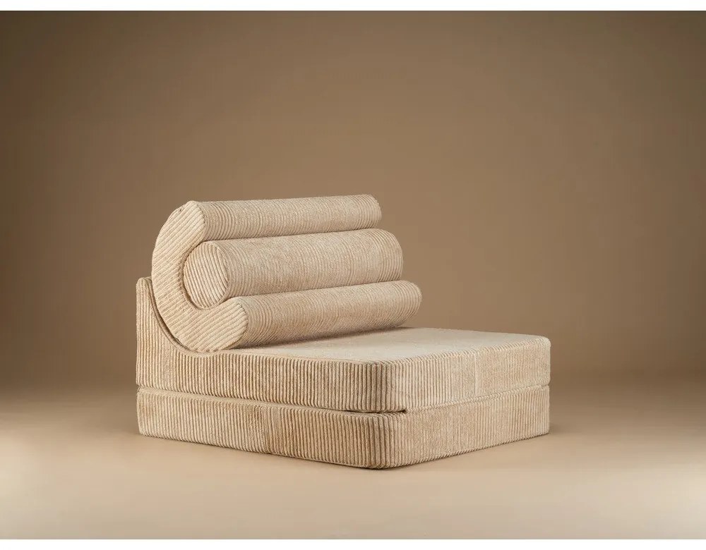 Светлокафяв детски стол от рипсено кадифе Flipster – Wigiwama