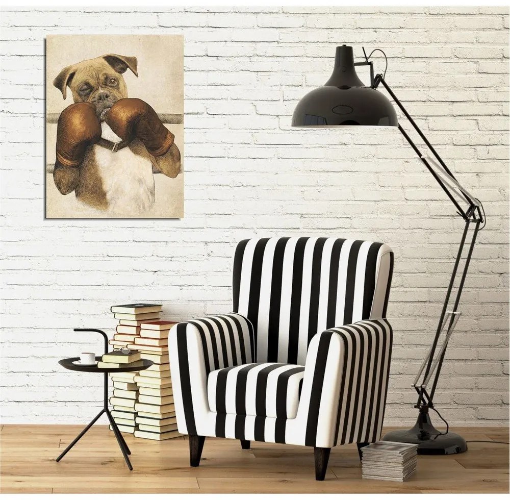 Стенопис върху платно Боксер, 30 x 40 cm - Wallity