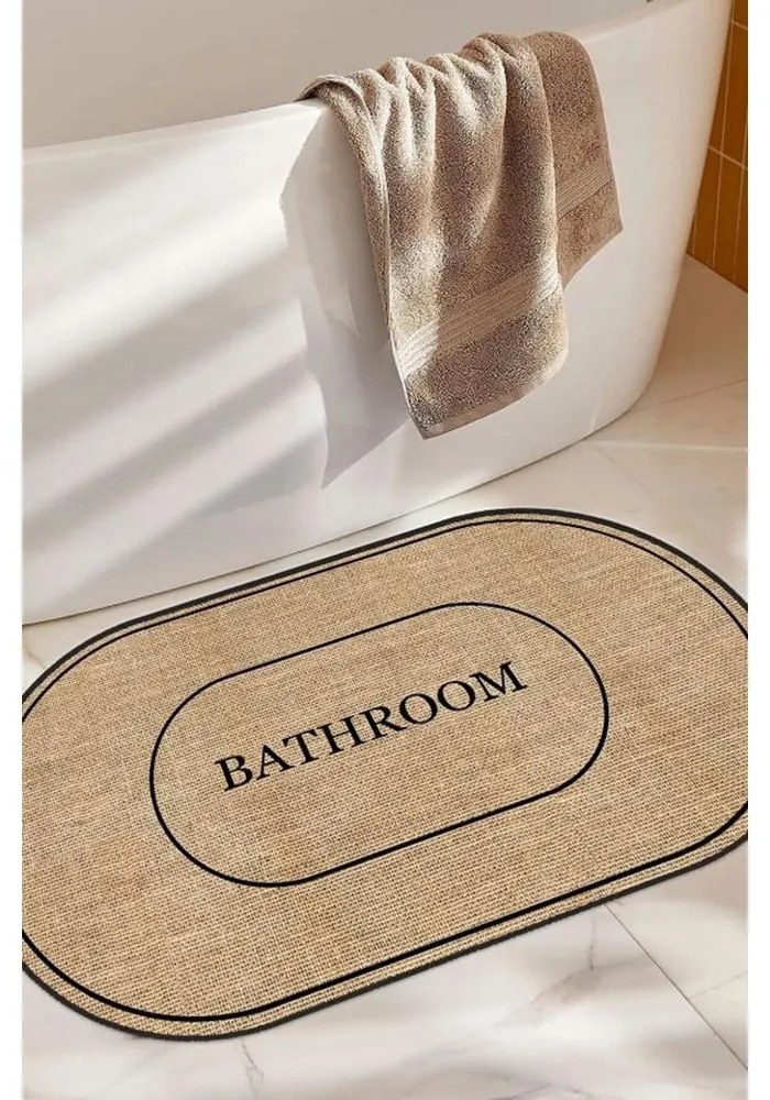 Кафяв килим за баня 60x90 cm Jute Look – Mila Home