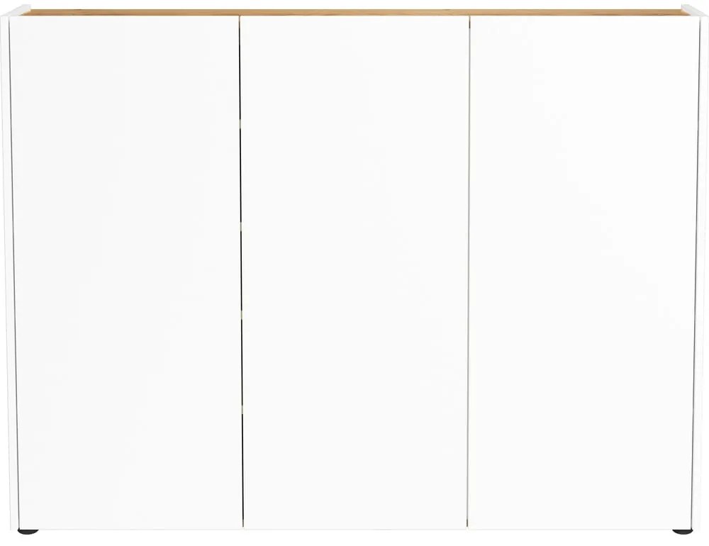 Бяла стойка за обувки от декор от дъб 138x105x25 cm Libbiano – Germania