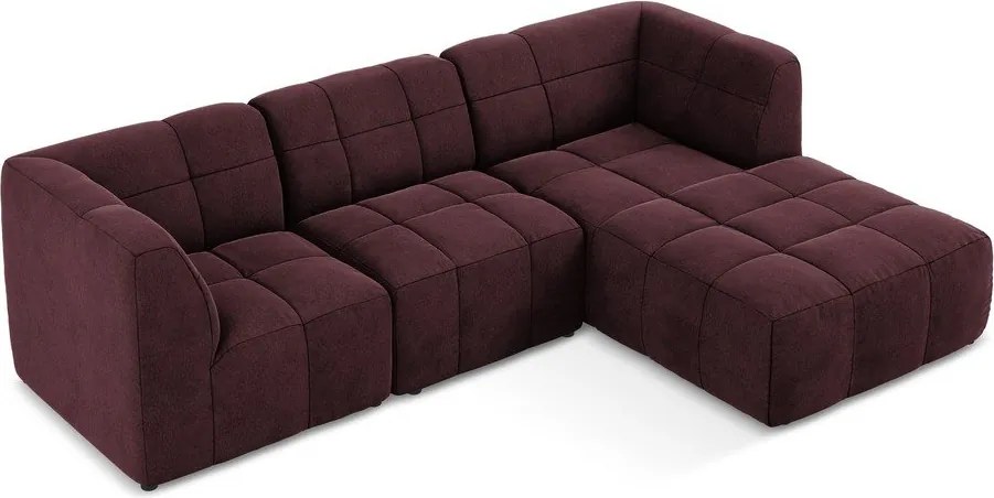 Бордо кадифен ъглов диван (десен ъгъл) Aloha – Makamii