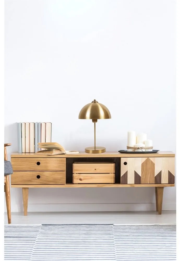 Настолна лампа в златисто с метален абажур (височина 40 cm) Lungo – Opviq lights