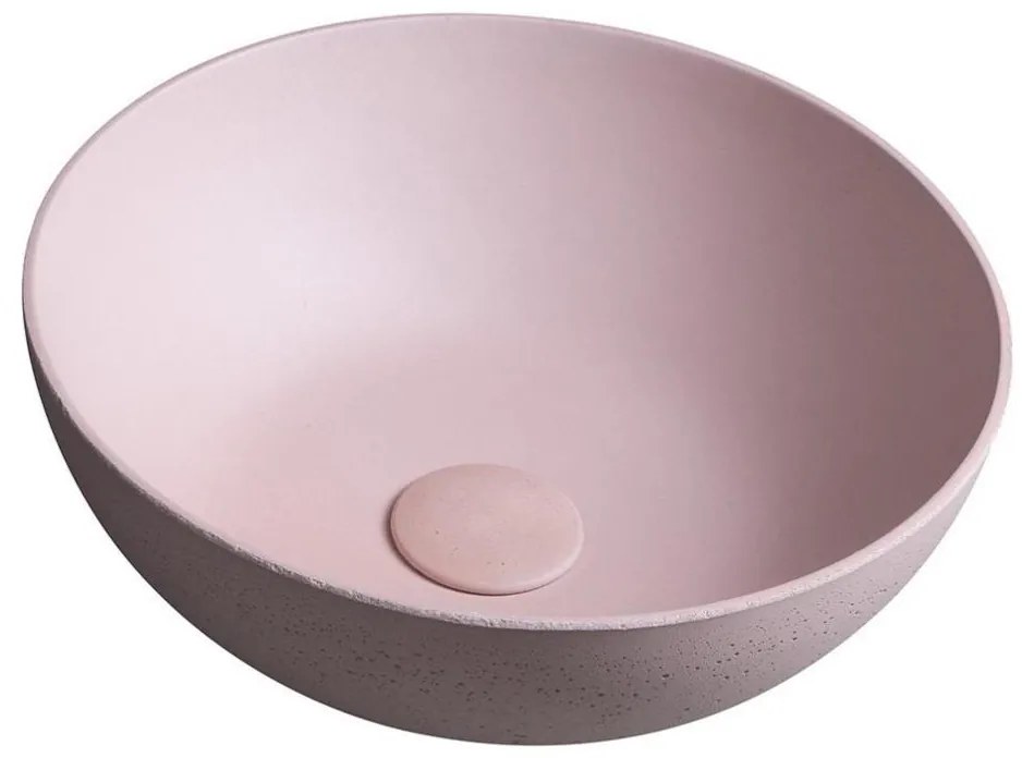 Sapho - Мивка за плот FORMIGO, Ø 39 см, бетон/розова