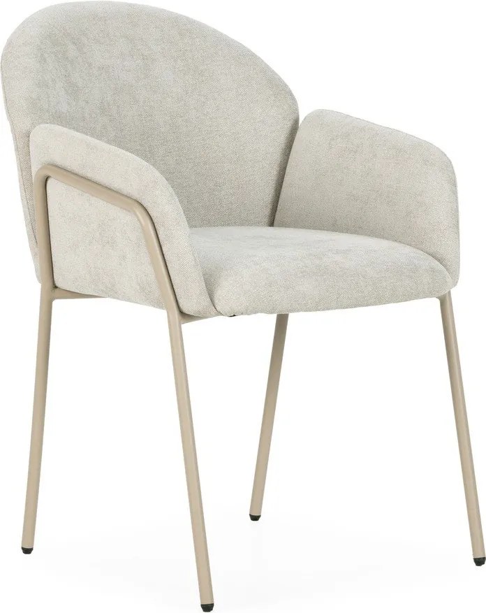 Бежови тапицирани трапезни столове в комплект 2 бр. Aslin – MOME