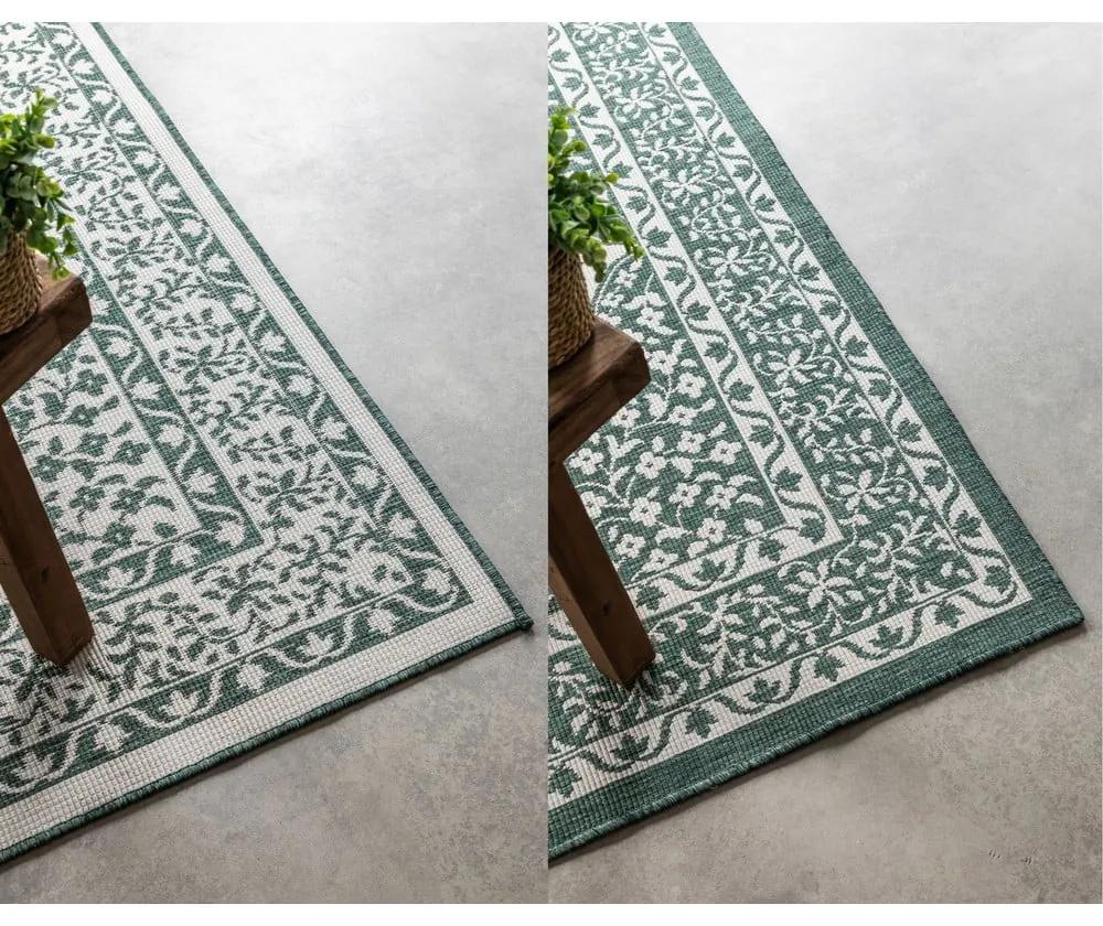 Зелено-кремав външен килим 120x170 cm Gemini – Elle Decoration