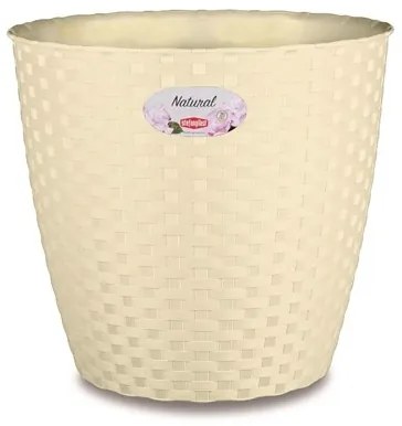 Stefanplast - Кръгла кашпа Natural Line 29 см - крема