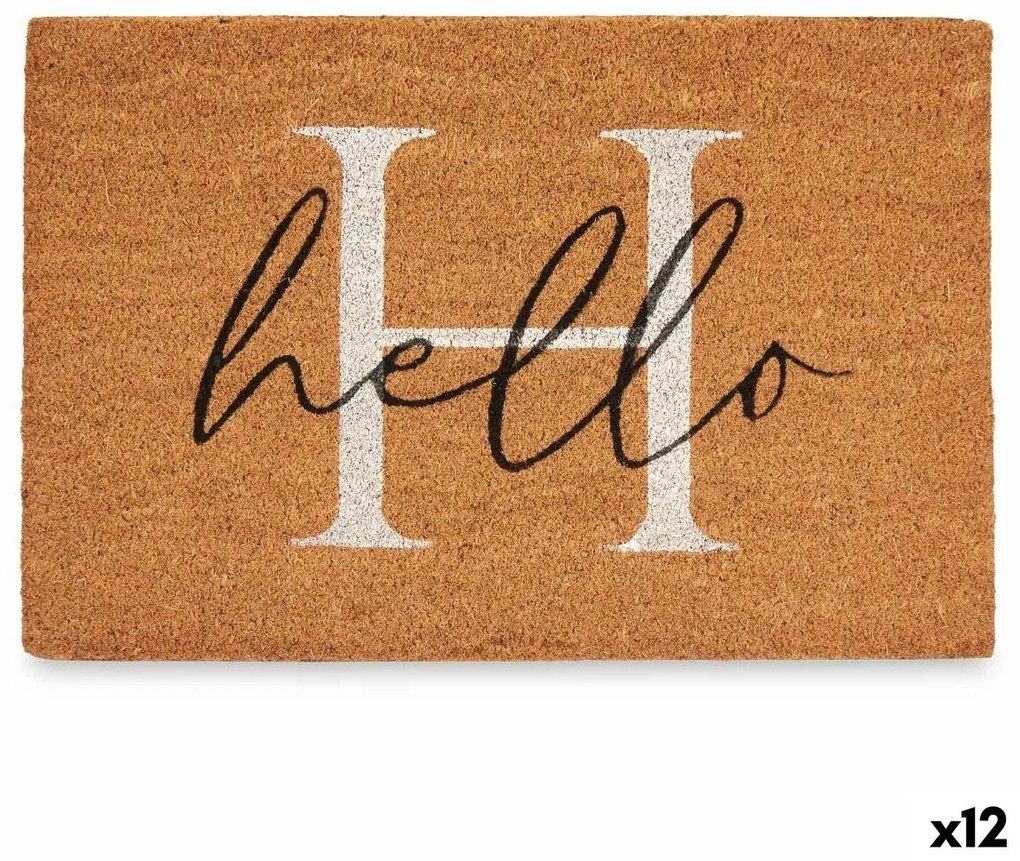 Изтривалка за Врата Hello Бял Естествен 60 x 1 x 40 cm (12 броя)