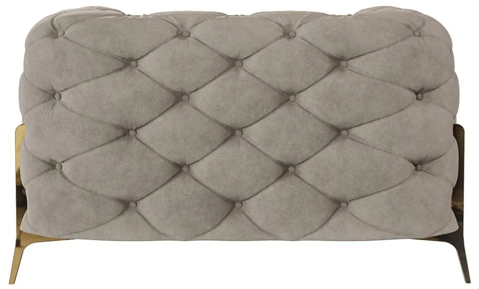 Сиво-бежово кадифено кресло Chelsea Bis – Ropez