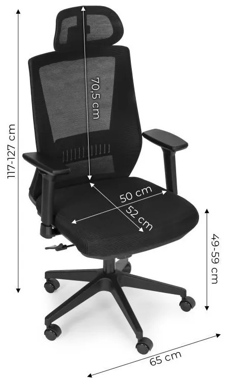 Ергономичен офис стол с дишаща облегалка и подглавник
