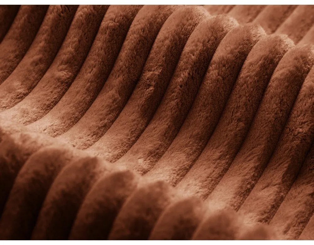 Табуретка от рипсено кадифе в тухлен цвят Dia – Micadoni