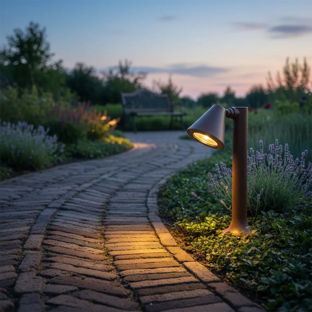 Модерен външен стълб ръждиво кафяв 30 см IP44 регулируем - Ciara