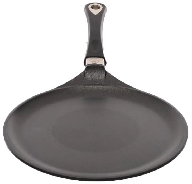 Тиган за палачинки AMT Gastroguss 128, 28 см, Алуминиева отливка, Незалепващо покритие Lotan®, До 240°C, Черен