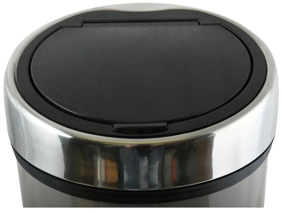 Кафяво-сиво стоманено кошче за боклук с отваряне с докосване 30 l – MSV