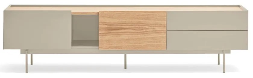 Масичка за телевизор в светлосиво и естествен дъб 180x45 cm Otto - Teulat