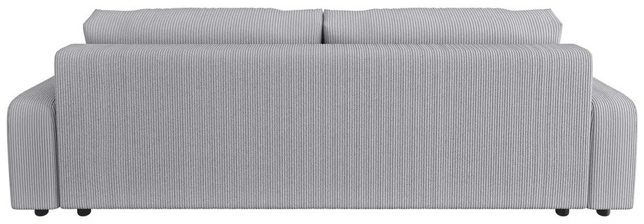 Светлосив разтегателен диван с място за съхранение от рипсено кадифе 234 cm Sara – Ropez