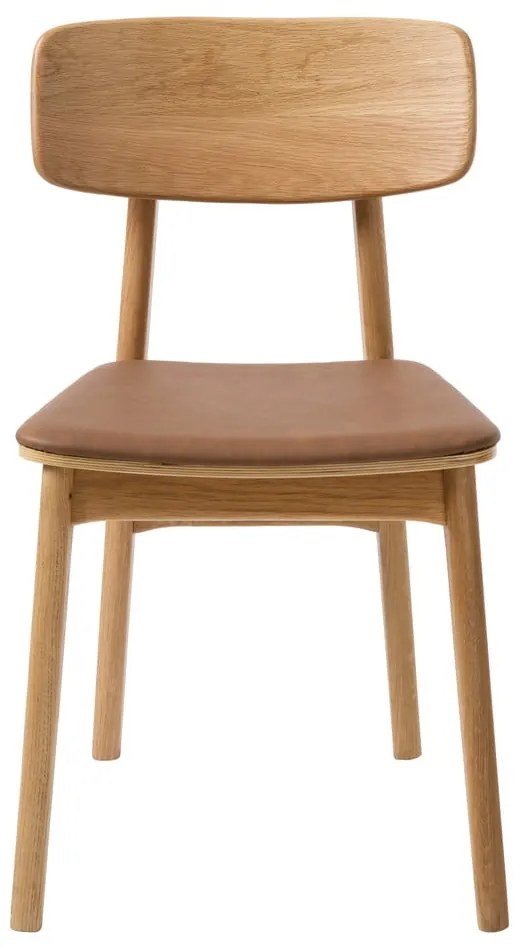 Трапезен стол от имитация на кожа в кафяв и естествен цвят Livo – Unique Furniture