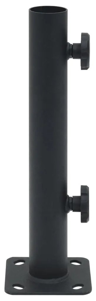 4003371 vidaXL Основа за чадър Ø32/34/38 мм прът матово черно стомана