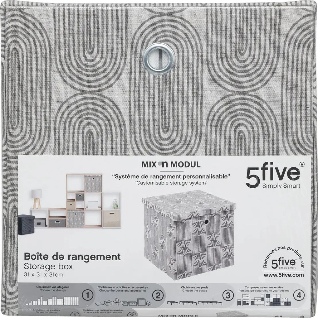 Кутия за съхранение 5five Mix & Modul Rainbow, С капак, 31x31 cm