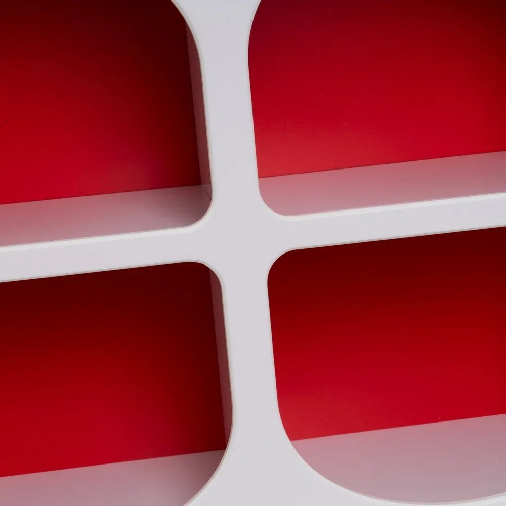 Червено-бяла библиотека 76x70 cm – Casa Selección