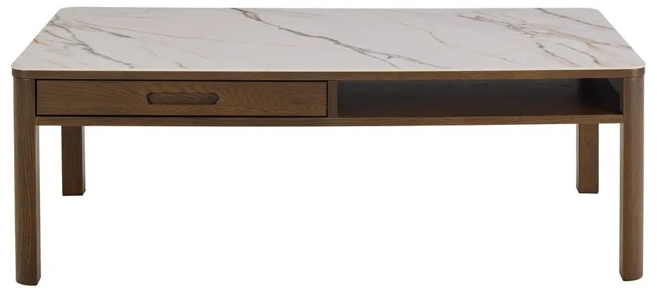 Масичка за кафе с керамичен плот в бежов и тъмнокафяв цвят 70x130 cm Southampton – Actona