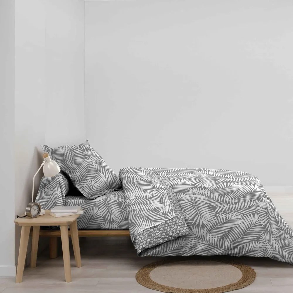 Сива единична памучна олекотена завивка 140x200 cm Botania – douceur d'intérieur