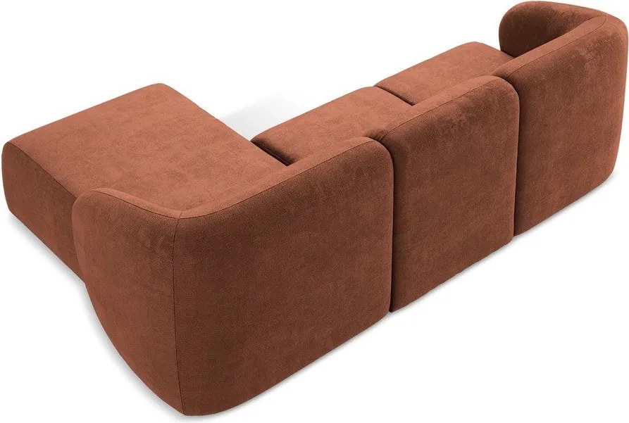 Теракотен шенилов ъглов диван (десен ъгъл) Lani – Makamii