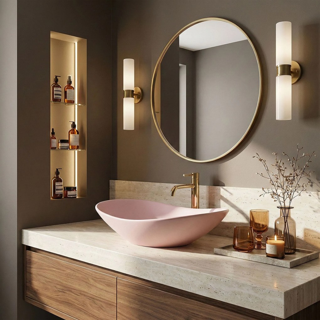 Умивалник за плот Rea Royal Powder Pink Matt