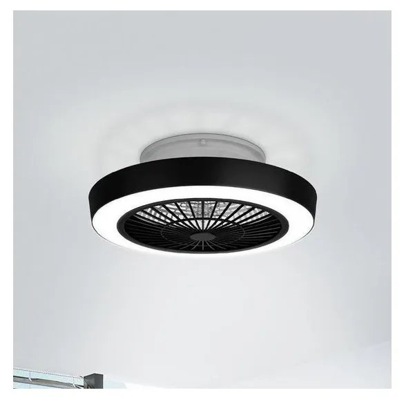 Eglo 35096 - LED Димируем вентилатор за таван SAZAN LED/37,8W/230V черен + д.у.