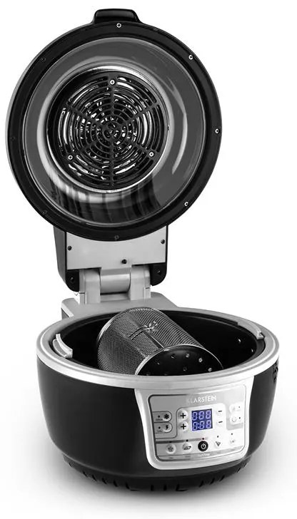 Klarstein VITAIR TURBO, 1400W, 9 L, фритюрник с горещ въздух, скара, печене, сиво-черно