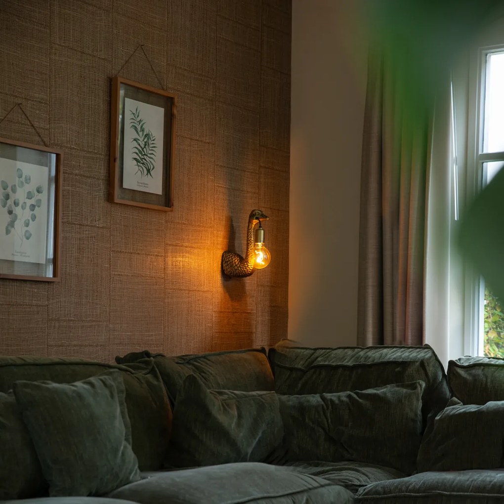 Винтидж стенен аплик месинг - Animal Camel Bird