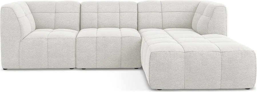 Бял ъглов диван от прежда с примки от букле (десен ъгъл) Aloha – Makamii