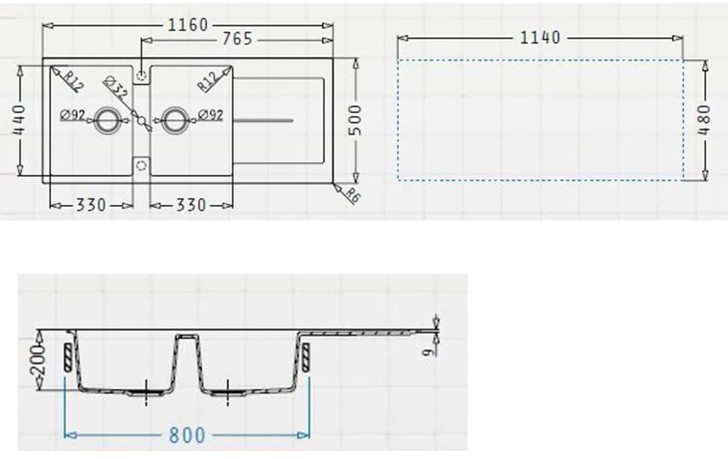 Кухненска мивка Pyramis Ithaka 2B 1D-сняг