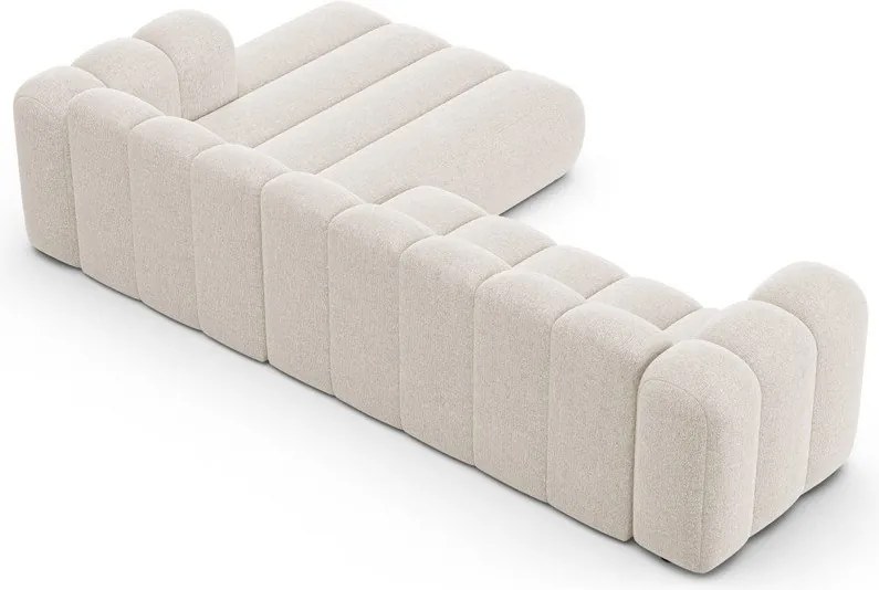 Кремав шенилов ъглов диван (десен ъгъл) Lupine – Micadoni