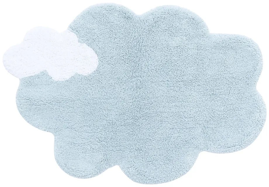 Светлосин ръчно изработен памучен детски килим подходящ за пране 70x100 cm Mini Dream – Lorena Canals