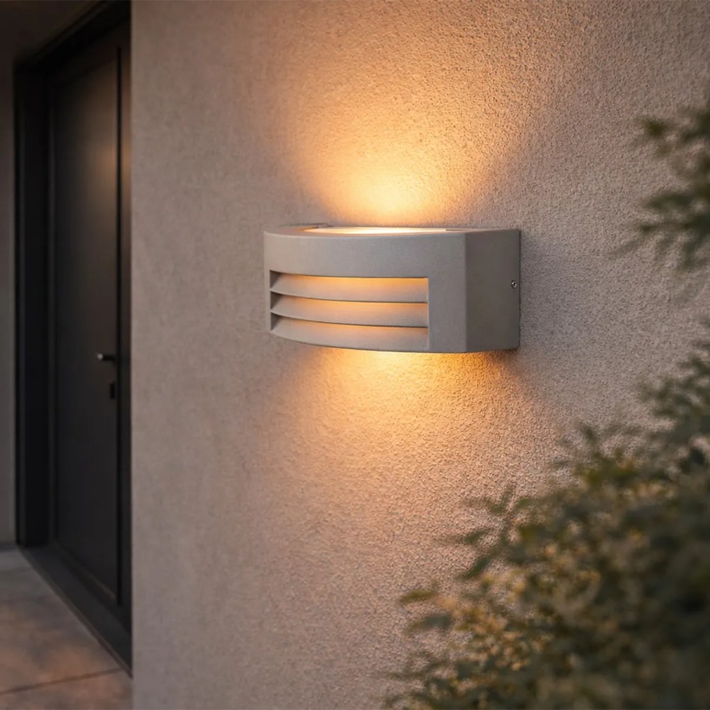 Модерен стенен аплик сив IP44 - Hurricane 1