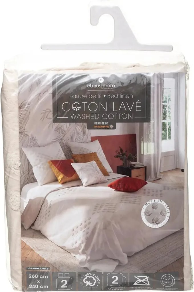 Спален комплект atmosphera Ivory, Релефен памук - 240x260 cm