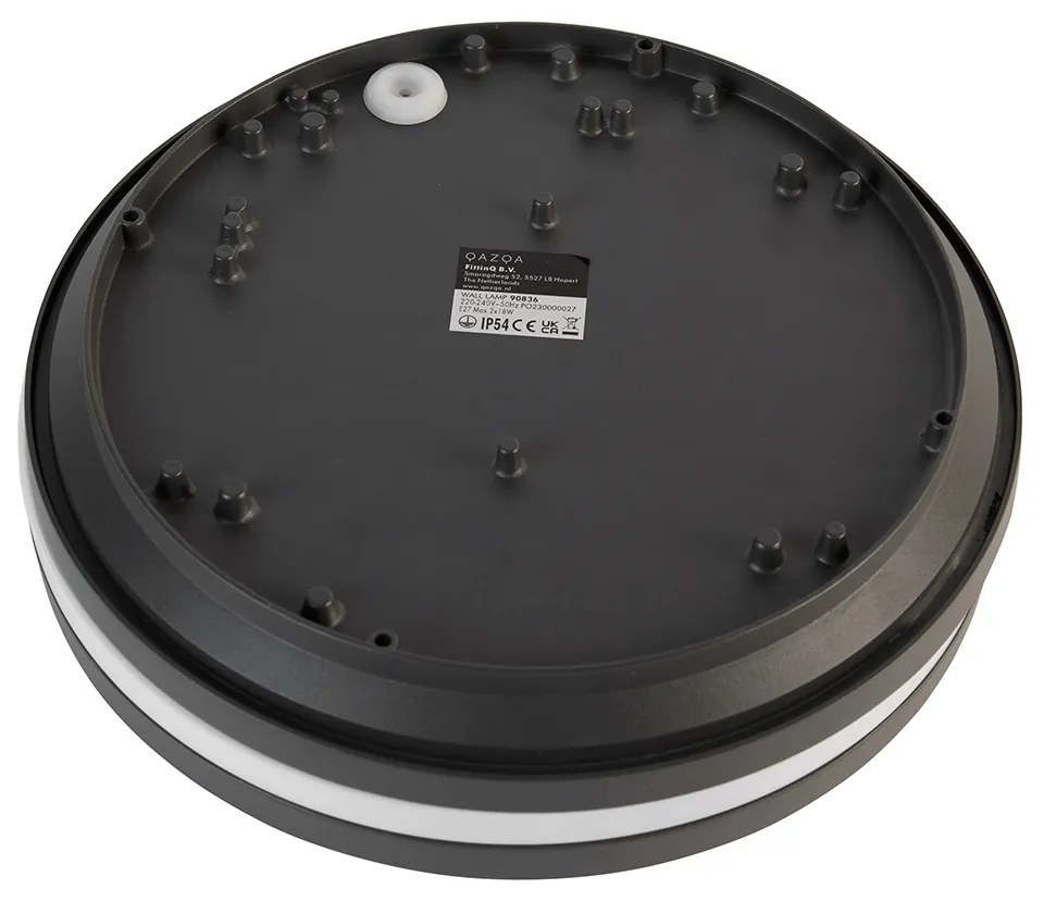 Стенна и таванна лампа тъмно сива 2 светлини IP54 - Glow