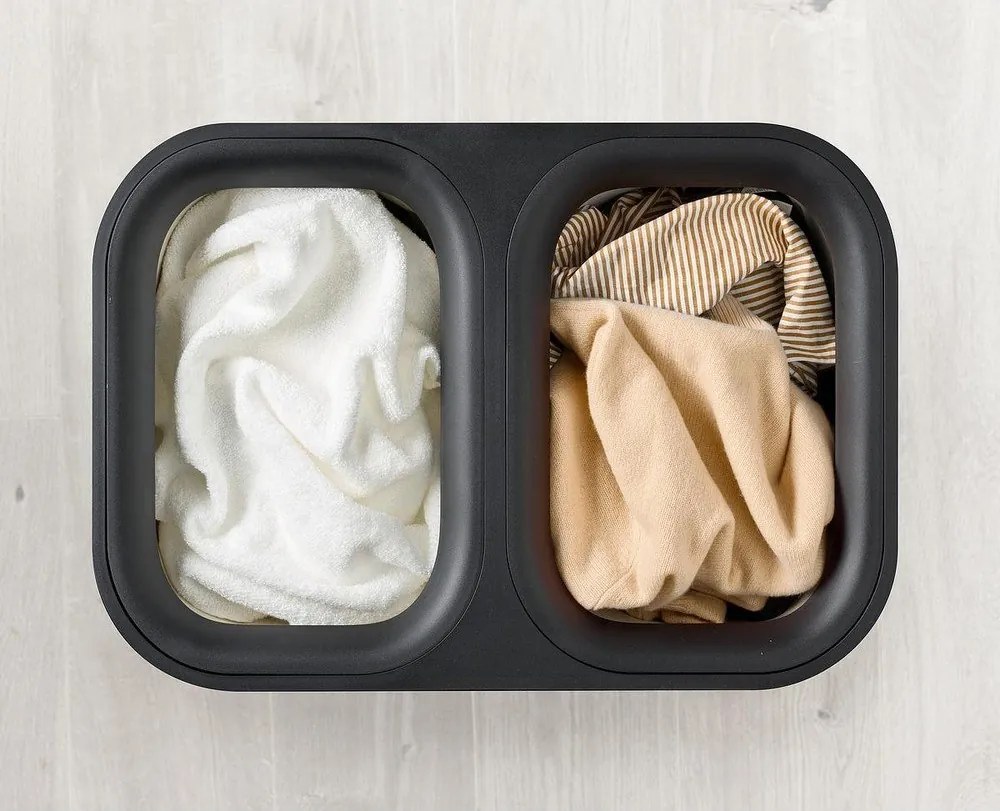 Черен бамбуков кош за пране 2x45 l Tota Luxe – Joseph Joseph