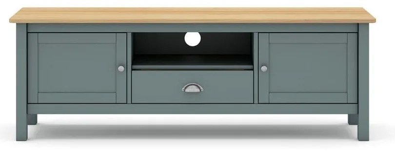 Маса за телевизор сиво-зелена от масивен бор 158x53x40 cm Misti – Marckeric