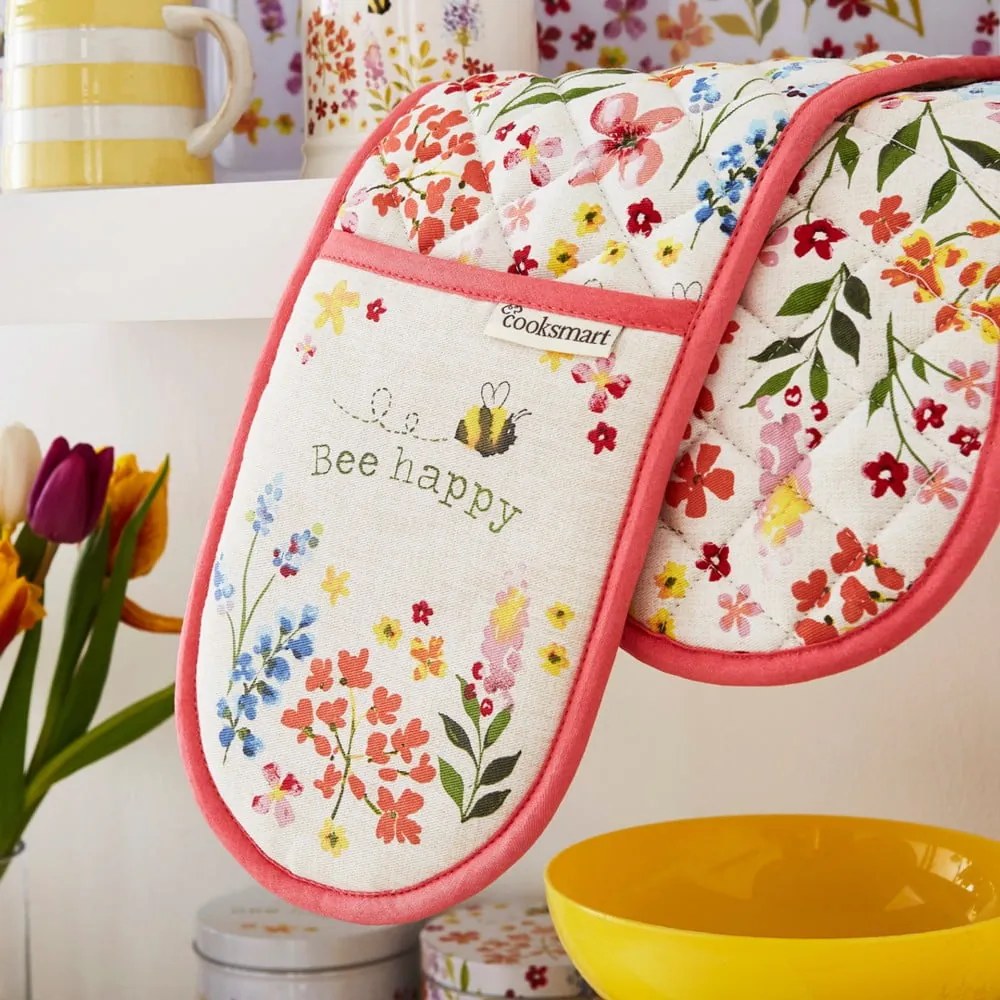 Двойна памучна кухненска ръкавица Be Happy Bee Happy - Cooksmart ®