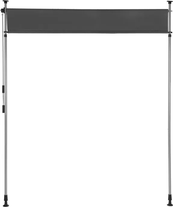 Свободностояща тента за балкон, параван за тераса с дръжка - сива