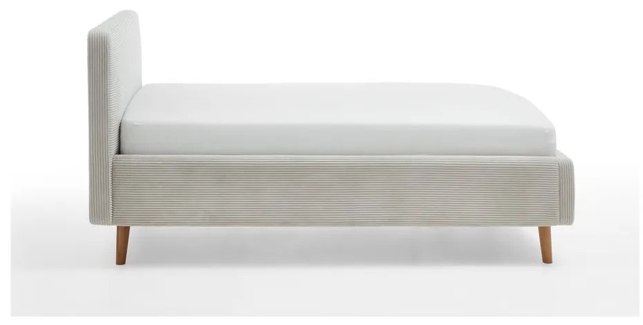 Бежово единично легло 120x200 cm тапицирано без ламелно дъно Mattis – Meise Möbel