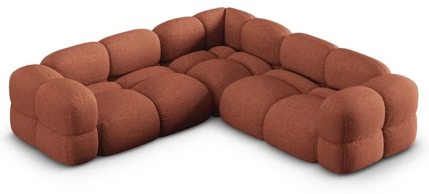 Ъглов диван в тухлен цвят Loretto – Cosmopolitan Design