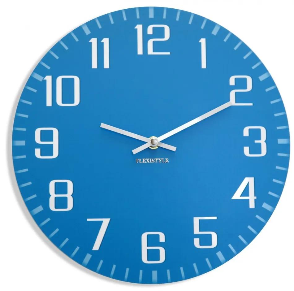 Модерен стенен часовник в син цвят
