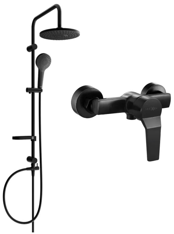 Mexen Erik външен душов комплект с пита и душ батерия Caro, черен - 746640205-70