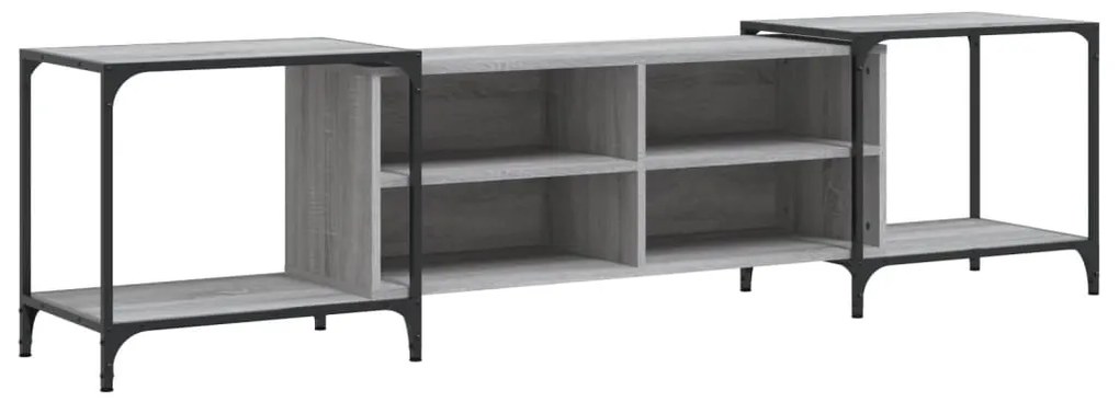 837610 vidaXL ТВ шкаф, сив сонома, 203x37x50 см, инженерно дърво