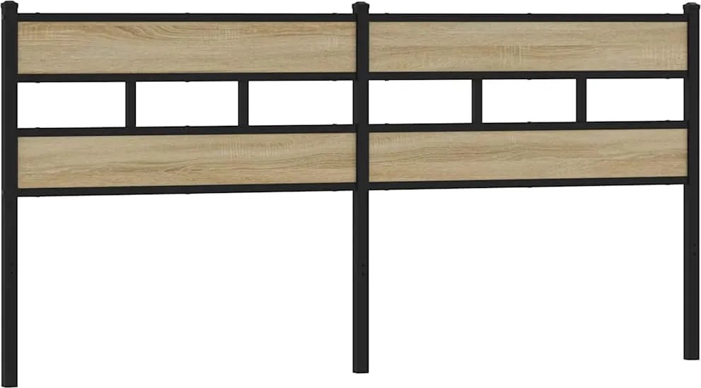 4017138 vidaXL Резервна табла за легло, дъб сонома, 180 см, желязо и инженерно дърво