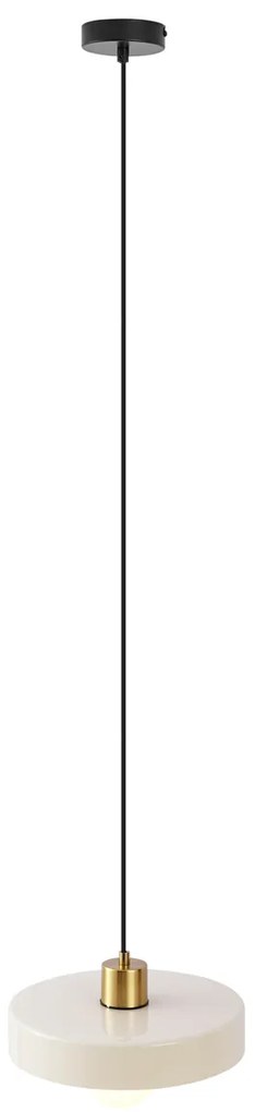 Ретро висяща лампа златиста с бежово стъкло - Jina