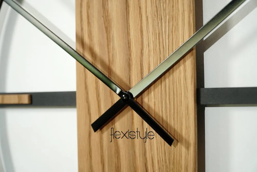 Дървен стенен часовник 50 см Уникален - дъб